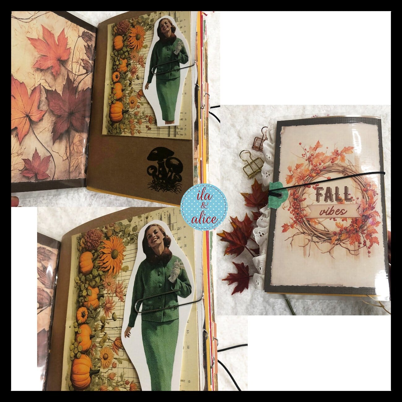 Autumn Themed Junk Journal w Fall Trees Journal ila & alice 