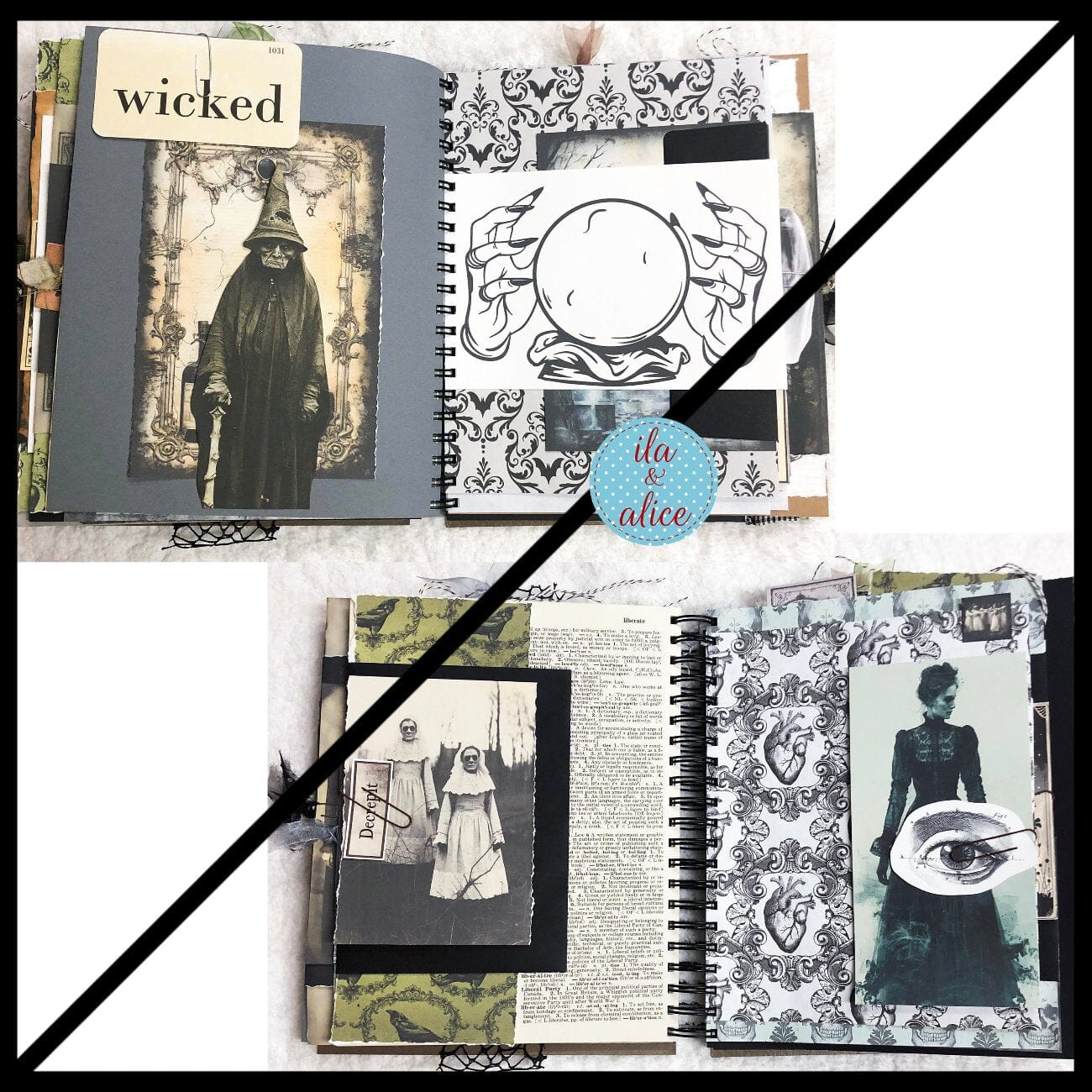 HUGE Dark Creepy Witchy Halloween Journal Journal ila & alice 