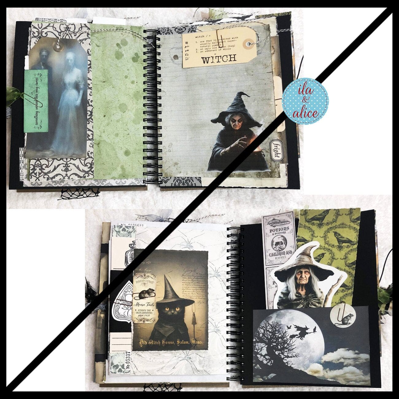 HUGE Dark Creepy Witchy Halloween Journal Journal ila & alice 