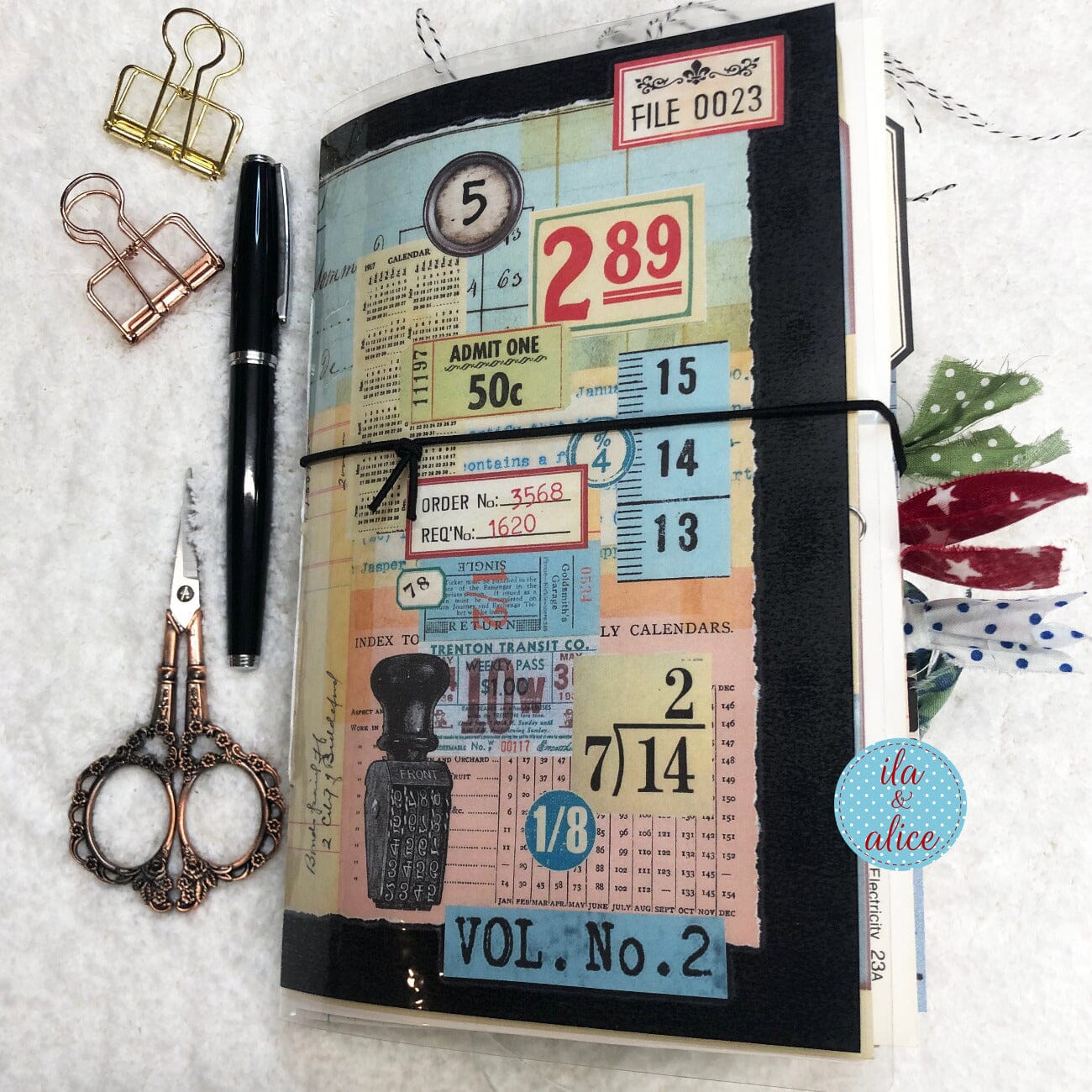 Number Themed Junk Journal with Collage Cover #1 Journal ila & alice 