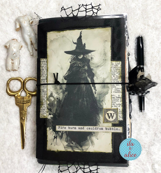 Dark Witch Halloween Junk Journal Filled with Witch Ephemera #4 Journal ila & alice 