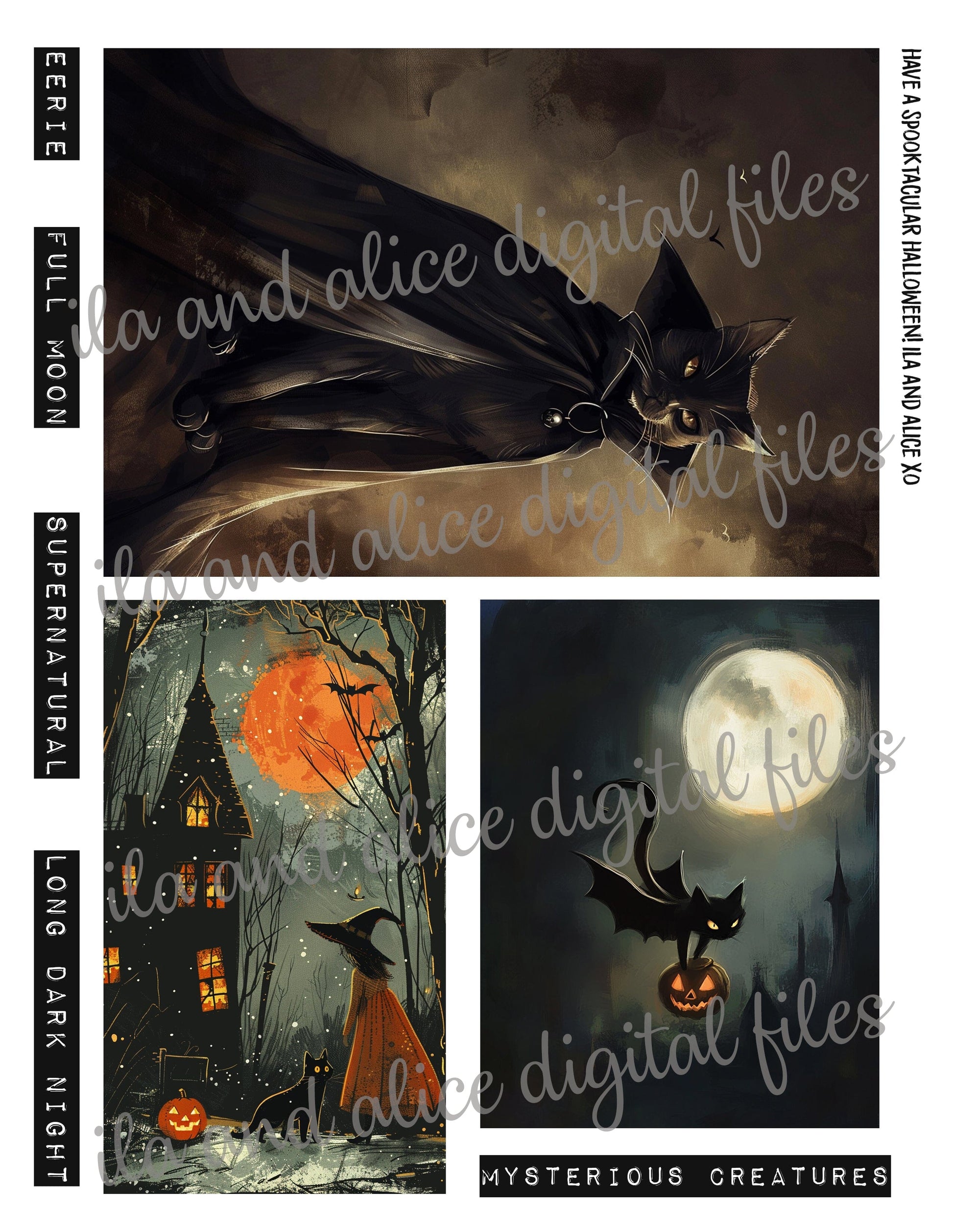 Digital Halloween Art Junk Journal Ephemera Journal ila & alice 