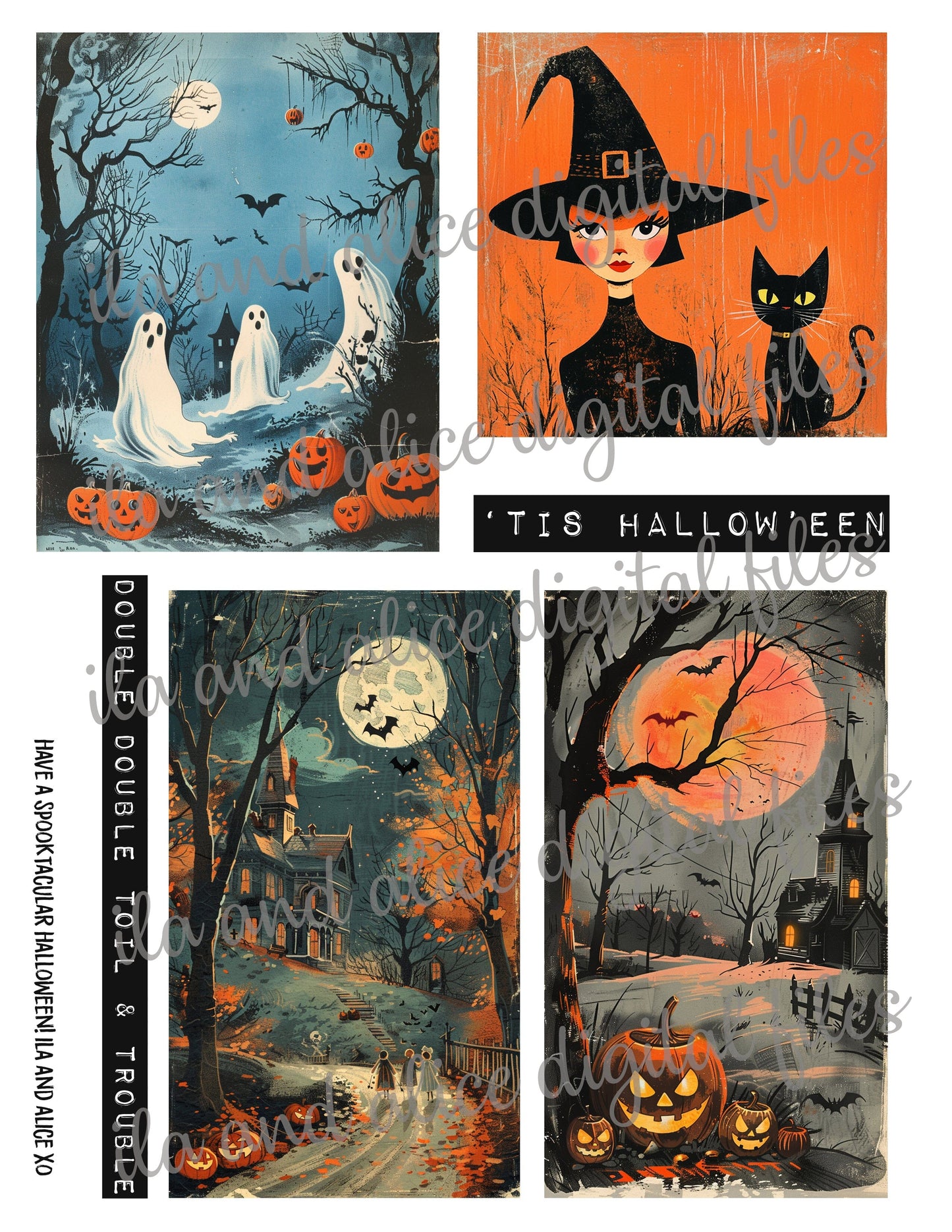 Digital Halloween Art Junk Journal Ephemera Journal ila & alice 